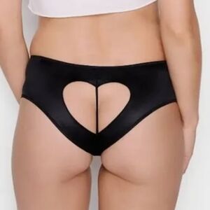 Two Victoria's Secret Very Sexy Heart Cutout Black and Floral Panty Set